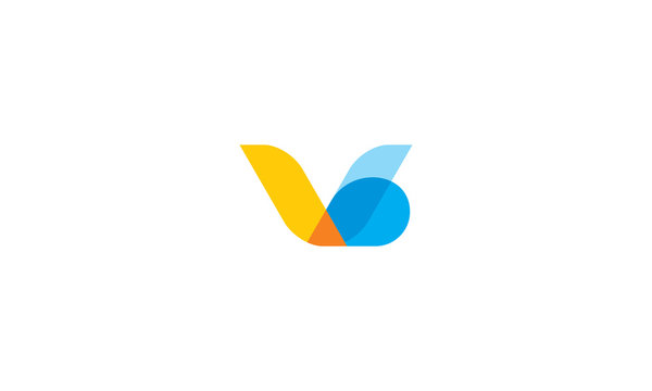 V and B initial logo icon vector
