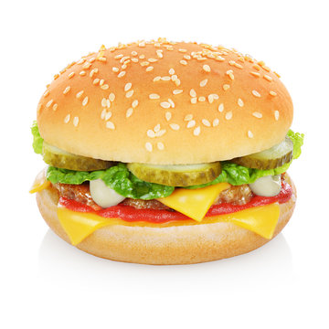 Cheese burger isolated