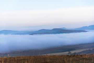 Morning fog on the hill