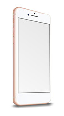 Smart phone with blank screen isolated on white background.