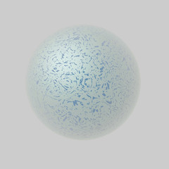 Turquoise noise textures. Sphere on white background. 3d render. Illustration.
