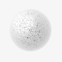 Black and white noise textures. Sphere on white background. 3d render. Illustration.