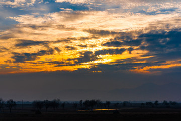 Clouds at the sunset