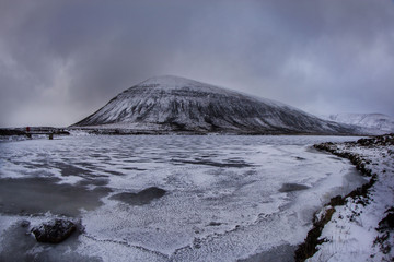 Frozen Scottish loch, Hoy, Orkney