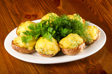 Baked potato with cheese