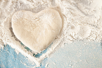 heart made of dough made by hand