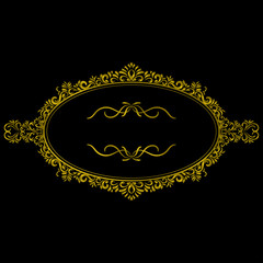 Gold Color Vintage Decorations Elements and Frames. Vector illustration