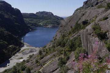 Fototapeta na wymiar In den Bergen oberhalb des Jossingfjord, Norwegen
