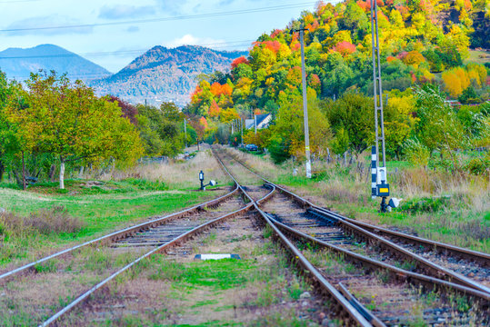 Autumn landscape in Susenii Bargaului, Romania