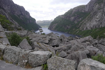 Gloppedalsura / Gloppedalsvegen, gewaltige Endmoräne in Norway