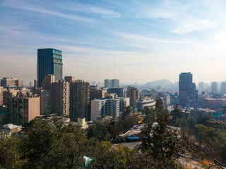 Santiago de Chile, aerial view from Cerro Santa Lucia. (Santa Lucia Hill)