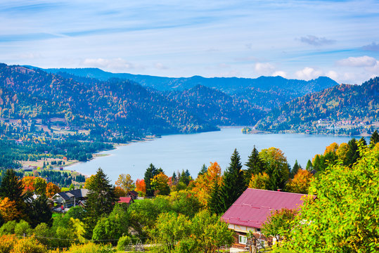 Autumn landscape in Carpathia Mountains