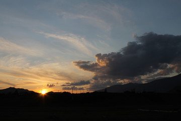 закат, горы