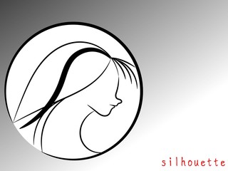 女性の横顔シルエット