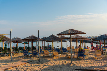 umbrellas and chairs on beach