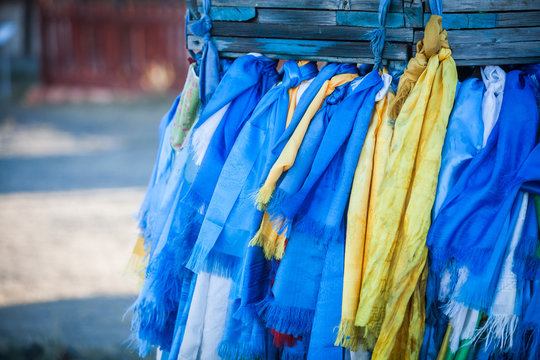Mongolian blue scarf