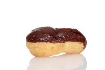 closeup of a chocolate eclair