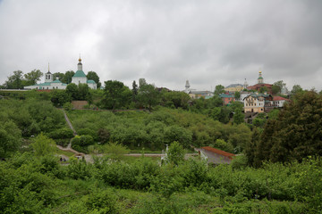 VLADIMIR, RUSSIA - MAY 19, 2018: Patriarchal Garden in the historical center of the city. Known as a place of cultural rest from the XVI century
