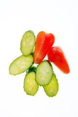 bright colorful vegetables on a white background