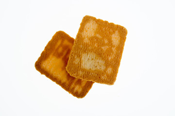 tasty homemade cookies on white background