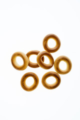 tasty homemade cookies on white background