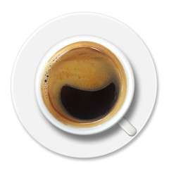 a cup of coffee isolated on white background
