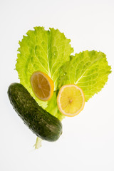 bright colorful fruits on a white background