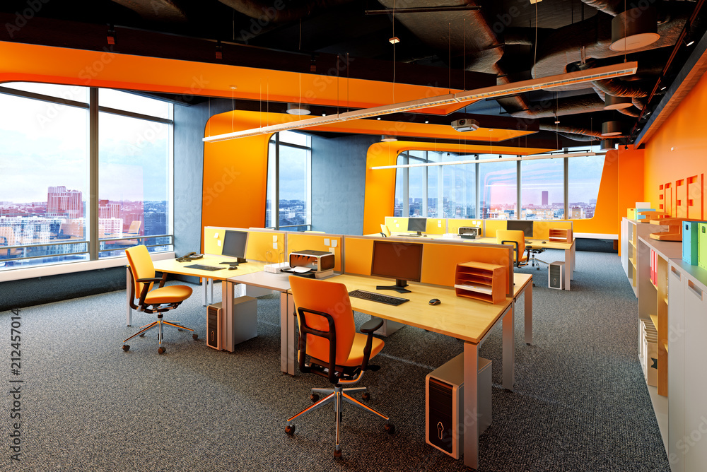 Wall mural modern  office interior.