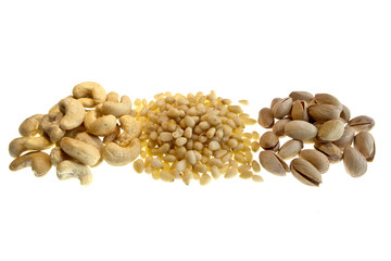 bright colorful dried fruits on a white background