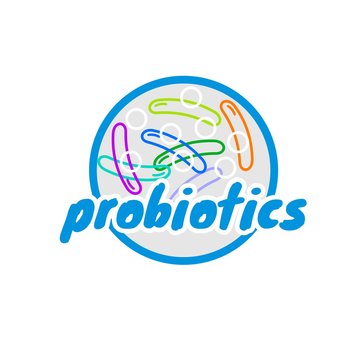 Probiotics logo. Concept of healthy nutrition ingredient for therapeutic purposes. simple flat style trend modern logotype graphic design isolated 