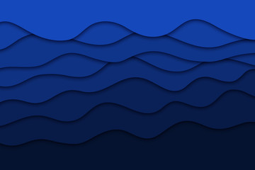 Vector realistic isolated blue paper cut layer background for decoration and covering. Concept of geometric abstract design.