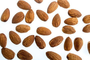 bright colorful dried fruits on a white background