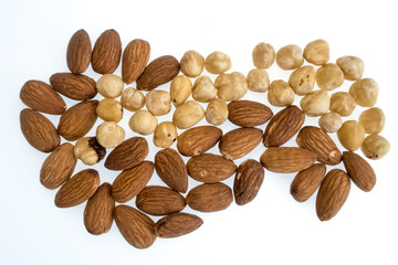 bright colorful dried fruits on a white background