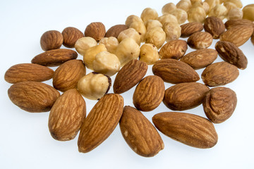 bright colorful dried fruits on a white background