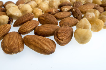 bright colorful dried fruits on a white background