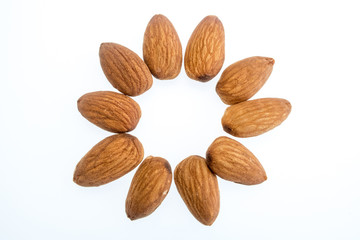 bright colorful dried fruits on a white background