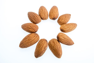 bright colorful dried fruits on a white background