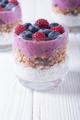 Chia yogurt with granola