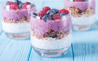 Chia yogurt with granola