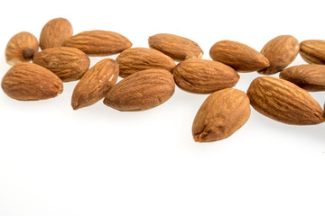 bright colorful dried fruits on a white background
