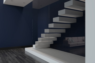 Modern apartment with stairs