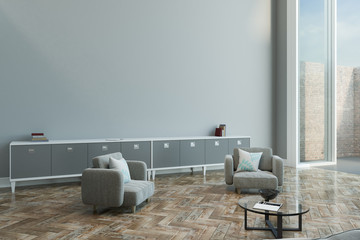 empty grey wall in apartment