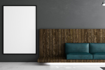 big blank poster in loft room