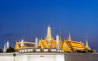 Temple of the Emerald Buddha and Grand Palace the famous attraction in bangkok ,Thailand
