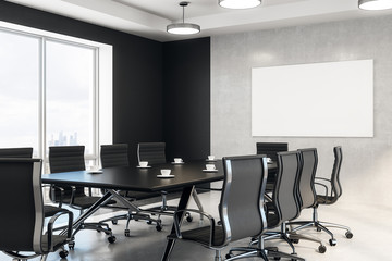 monochome style conference room