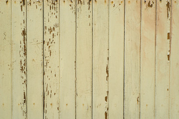 old obsolete yellow painted planks wall background texture