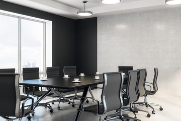 concrete wall in modern conference room
