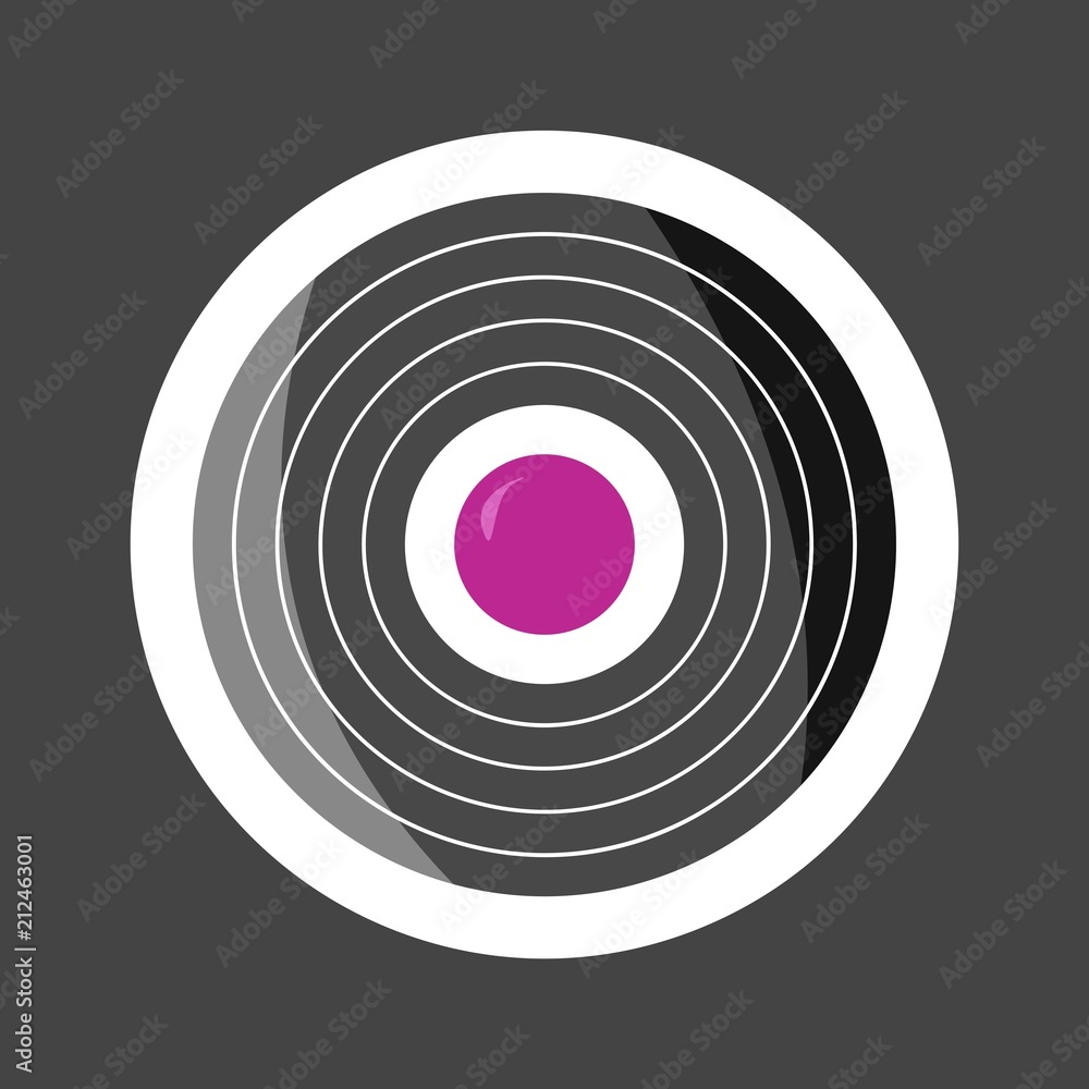 Poster vector icon of the target colored sticker. layers grouped for easy editing illustration. for your de