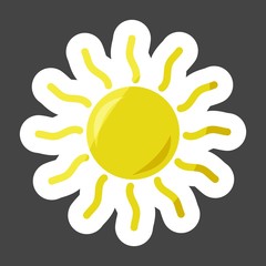 Vector icon sun on transparent background. Layers grouped for easy editing illustration. For your design.