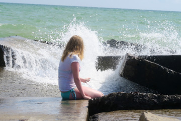 people on the sea beach
